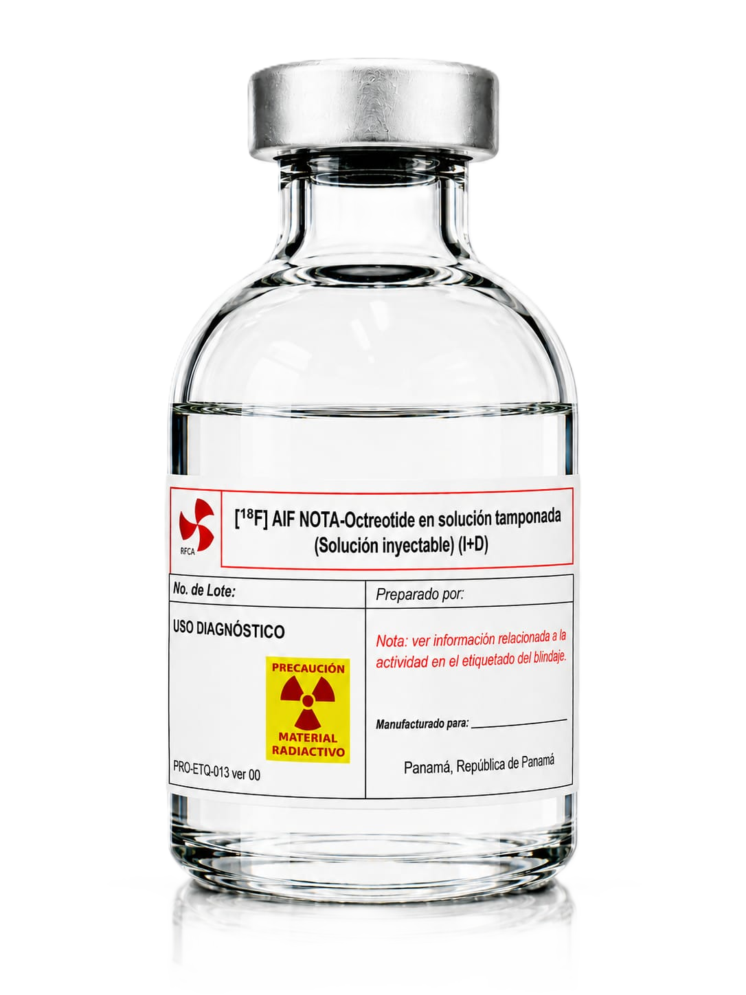 Frasco de 18F-AlF-NOTA-Octreotide (I+D)